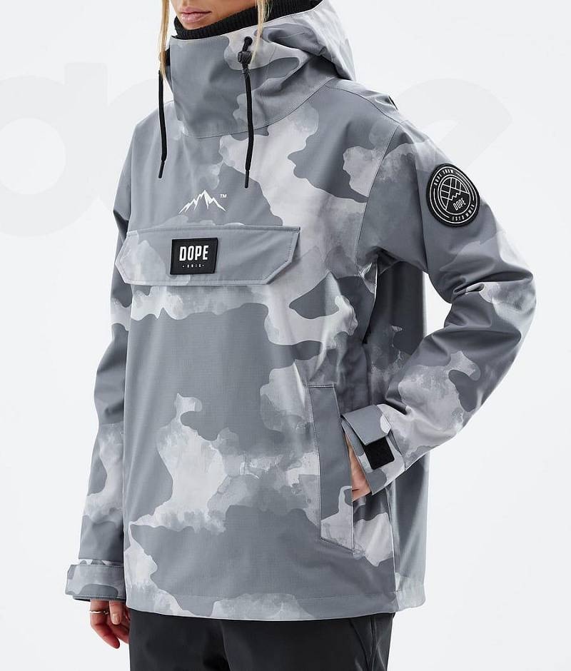 Grey Camo Women's Dope Blizzard W Snowboard Jackets | India_D2335