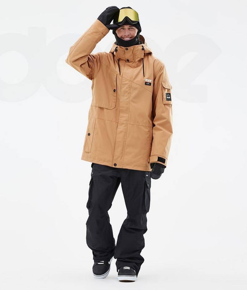 Khaki Men's Dope Adept Snowboard Jackets | India_D2224