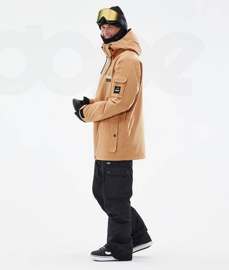 Khaki Men's Dope Adept Snowboard Jackets | India_D2224