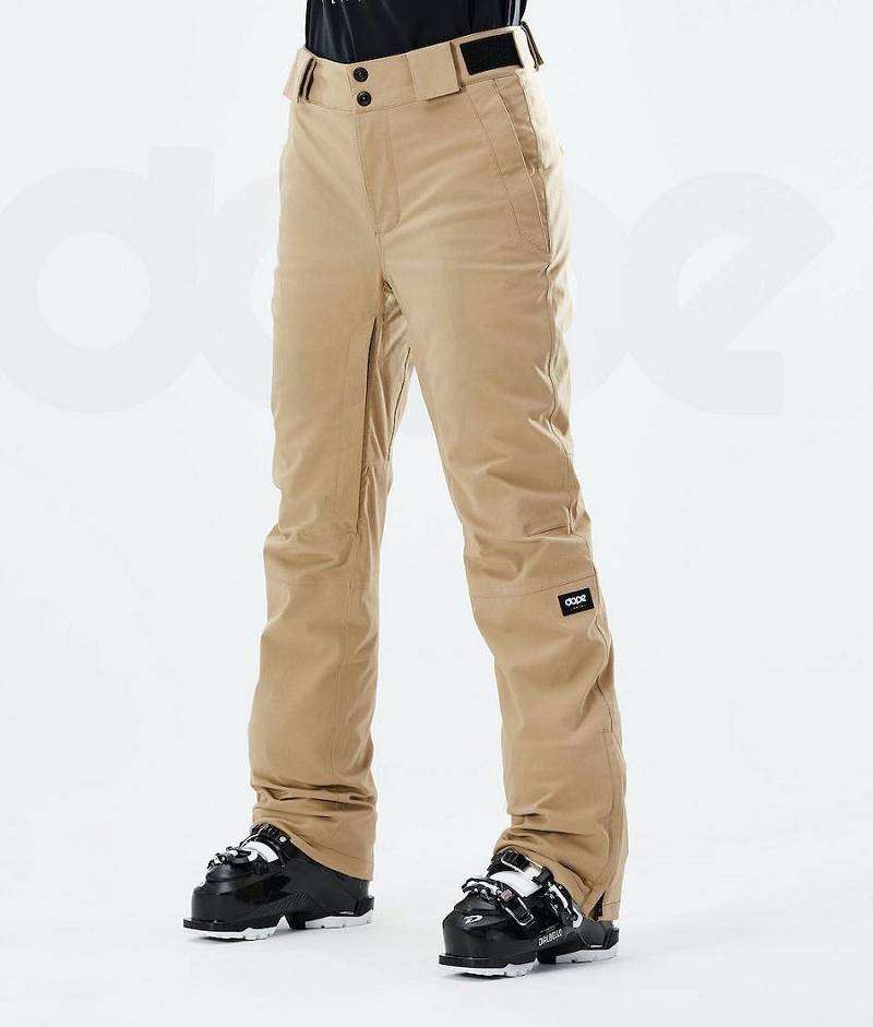 Khaki Women\'s Dope Con W 2021 Ski Pants | India_D1086