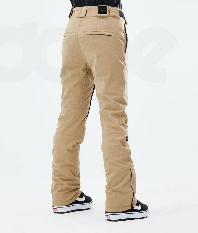 Khaki Women's Dope Con W 2021 Snowboard Pants | India_D1133