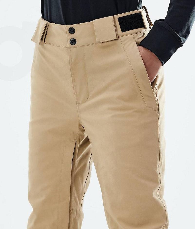 Khaki Women's Dope Con W 2021 Snowboard Pants | India_D1133