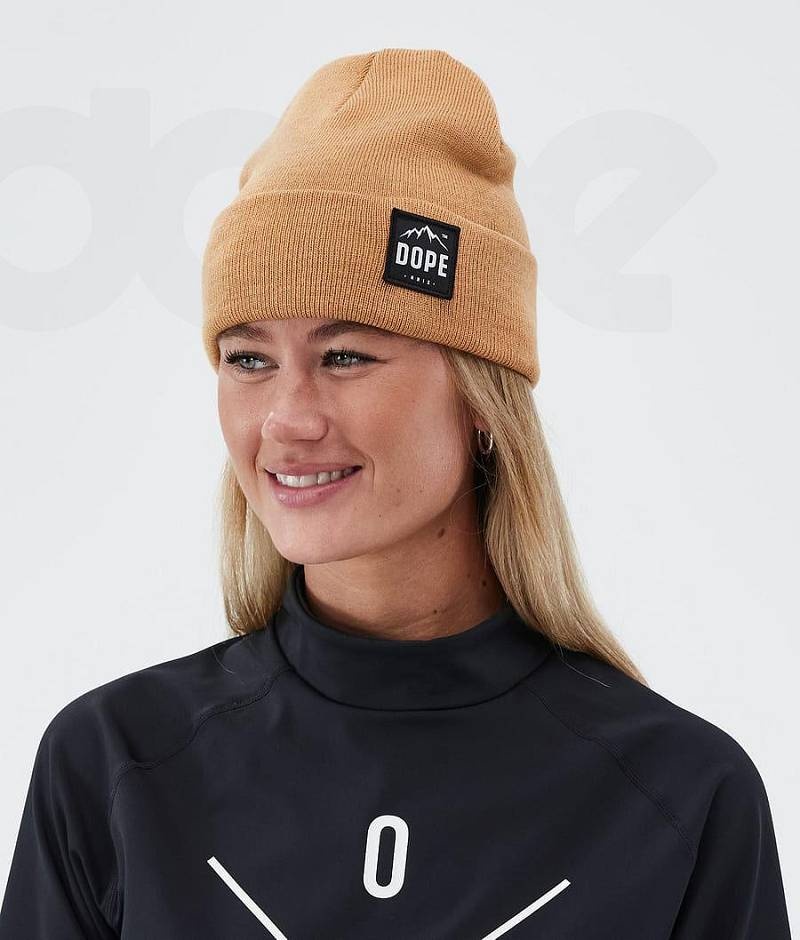 Khaki Women's Dope Paradise Beanies | India_D2257