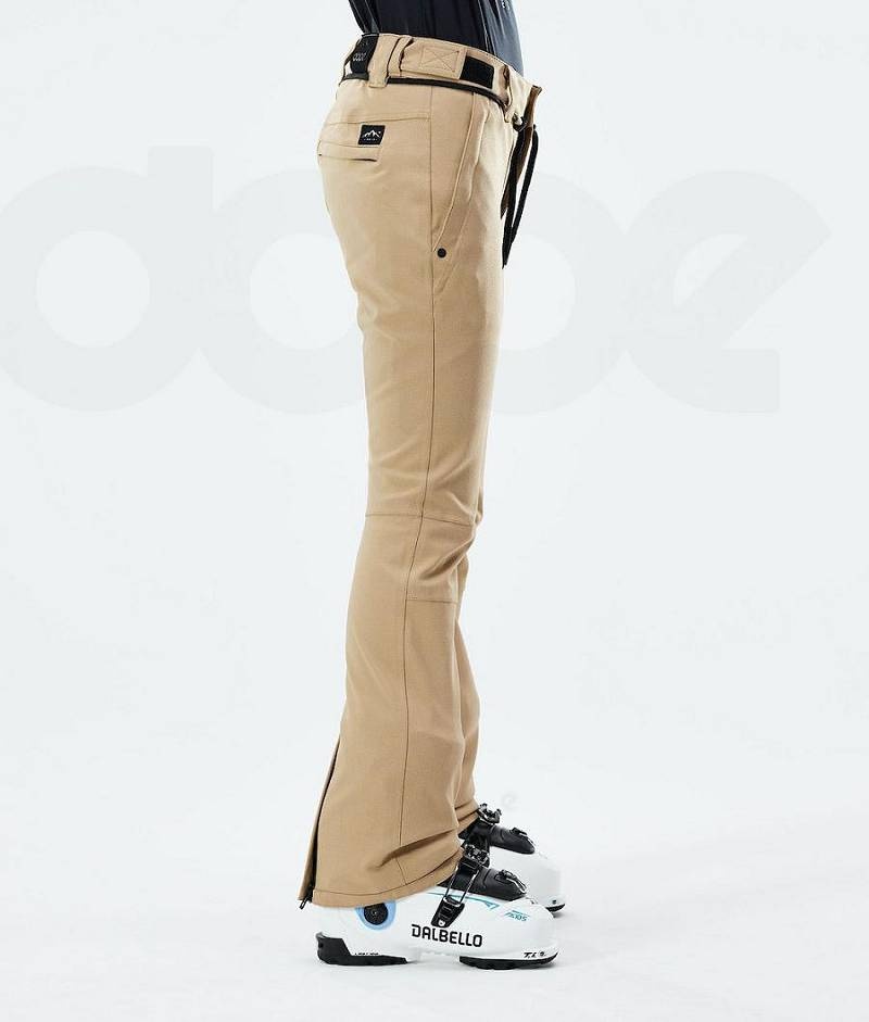 Khaki Women's Dope Tigress W 2021 Ski Pants | India_D2497