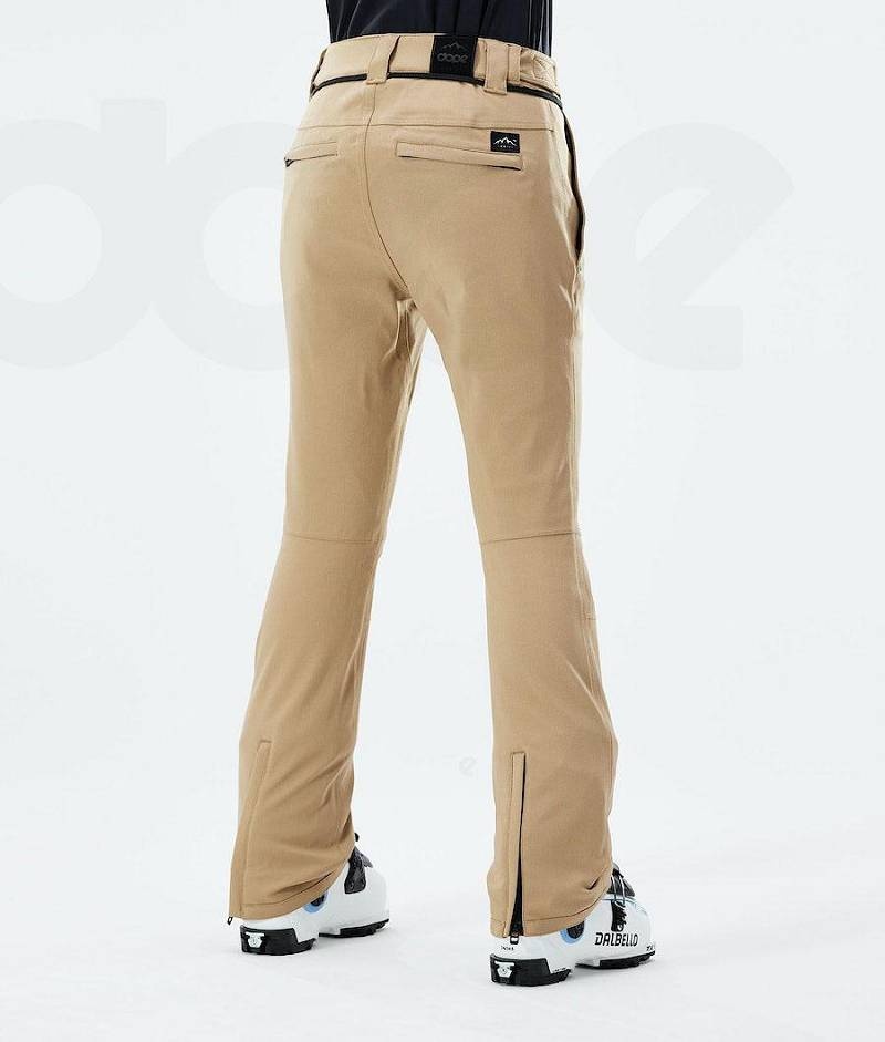 Khaki Women's Dope Tigress W 2021 Ski Pants | India_D2497