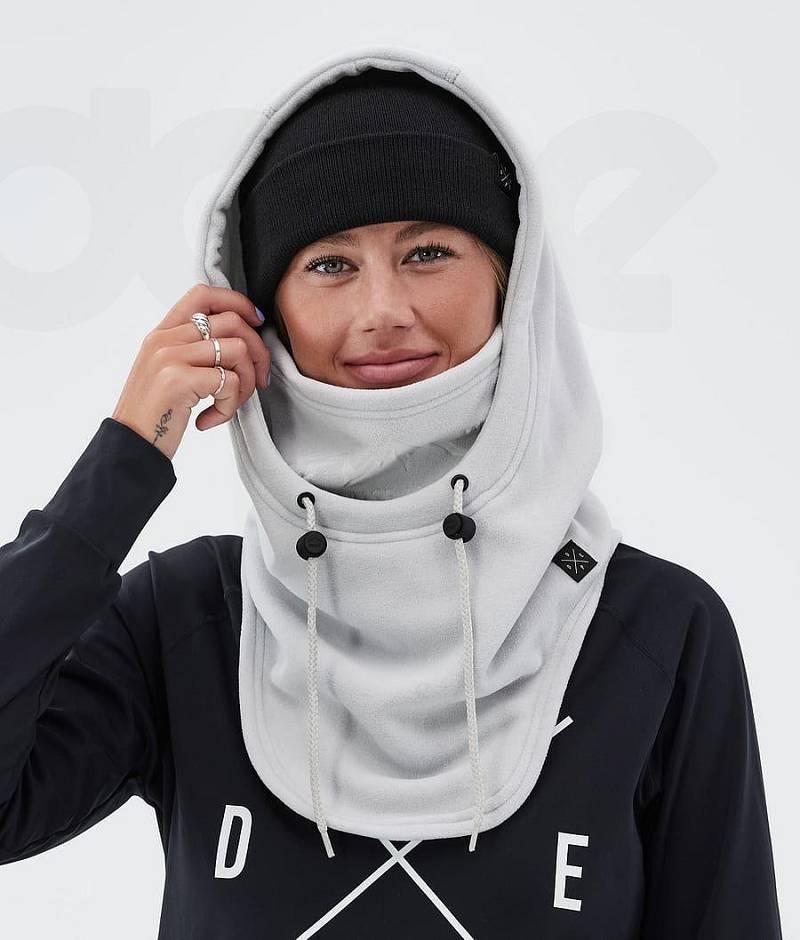 Light Grey Men's Dope Cozy Hood II Facemasks | India_D2116