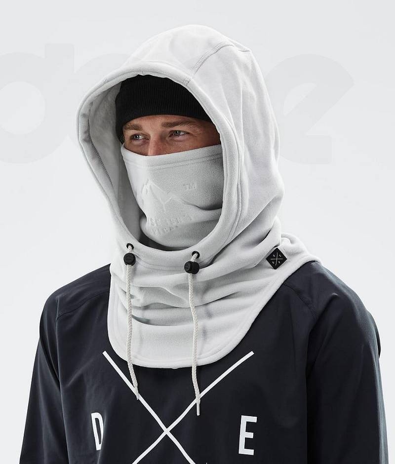 Light Grey Men's Dope Cozy Hood II Facemasks | India_D2116