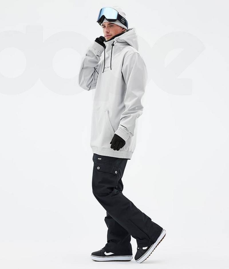 Light Grey Men's Dope Yeti Snowboard Jackets | India_D1515