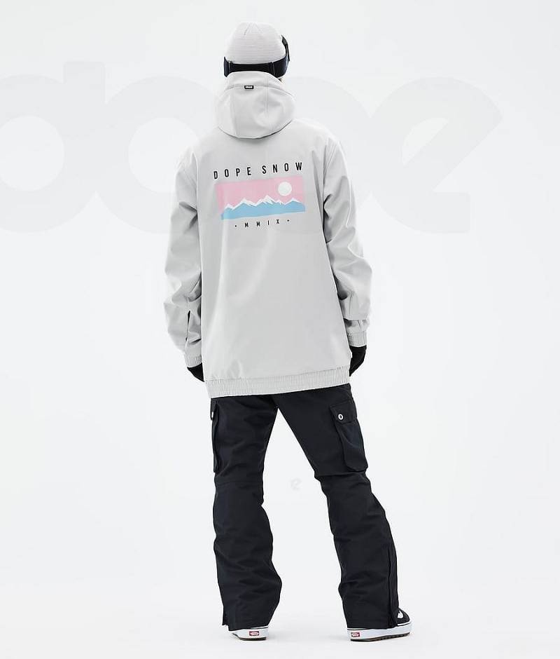 Light Grey Men's Dope Yeti Snowboard Jackets | India_D1515