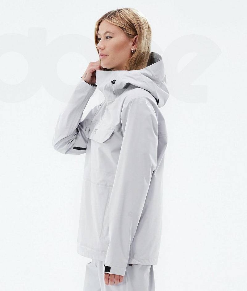 Light Grey Women's Dope Downpour W Outdoor Jackets | India_D2170