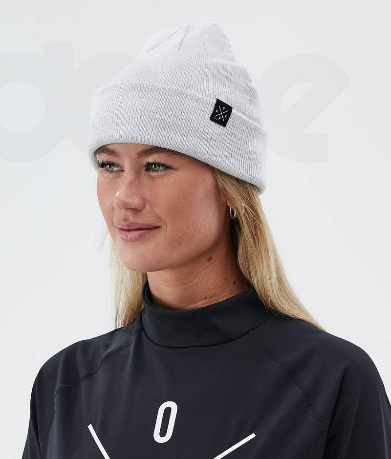 Light Grey Women's Dope Solitude Beanies | India_D2028