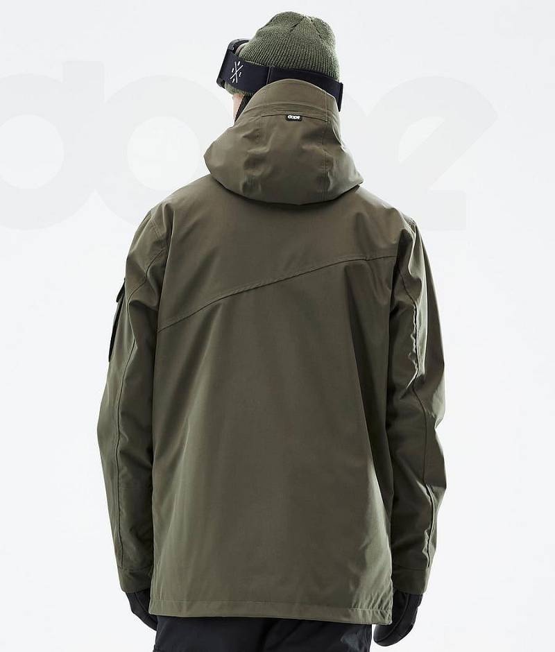 Olive Men's Dope Adept Ski Jackets | India_D1261