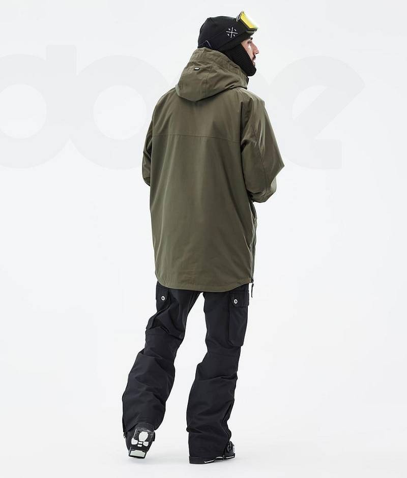 Olive Men's Dope Akin Ski Jackets | India_D1290