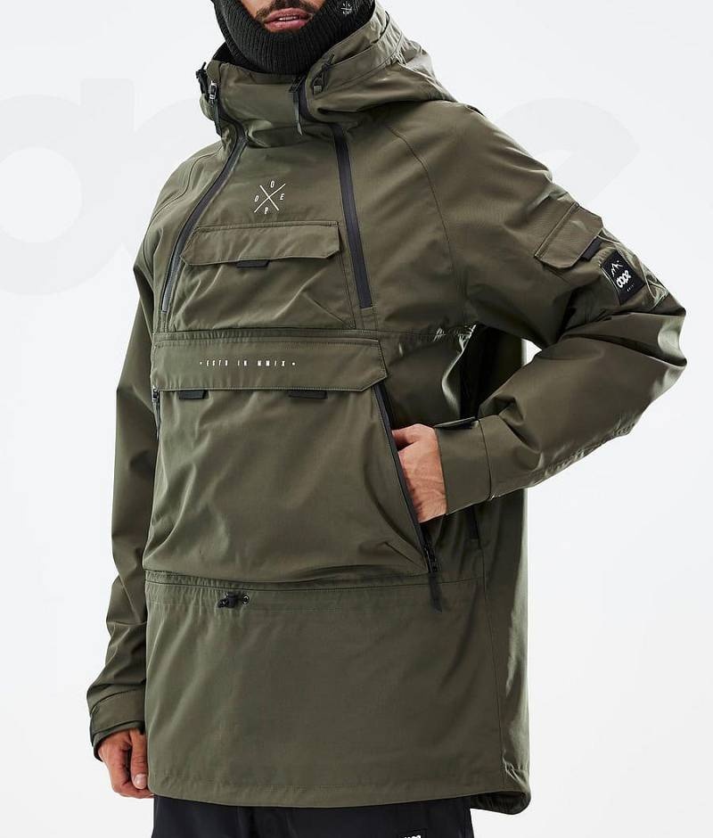 Olive Men's Dope Akin Ski Jackets | India_D1290