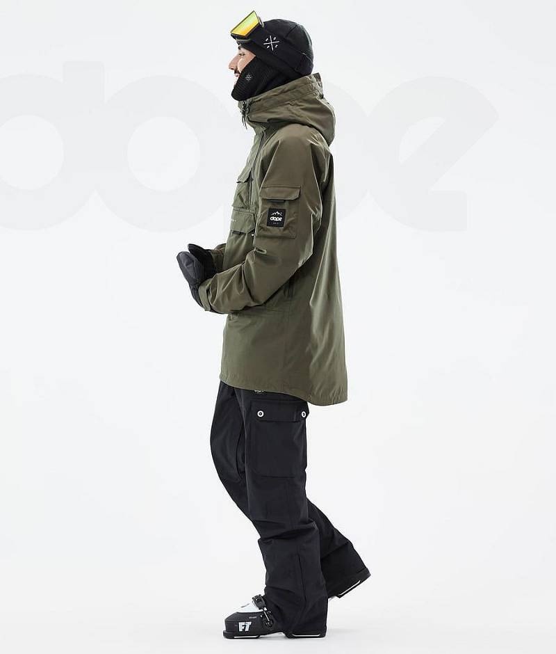 Olive Men's Dope Akin Ski Jackets | India_D1290