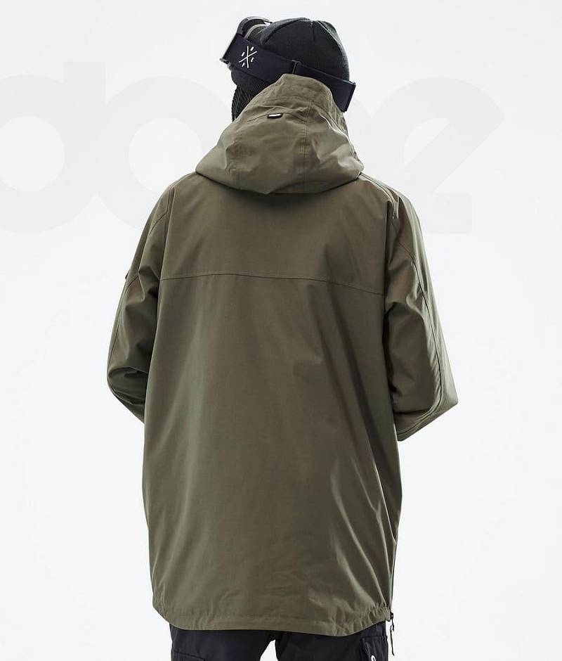 Olive Men's Dope Akin Ski Jackets | India_D1290