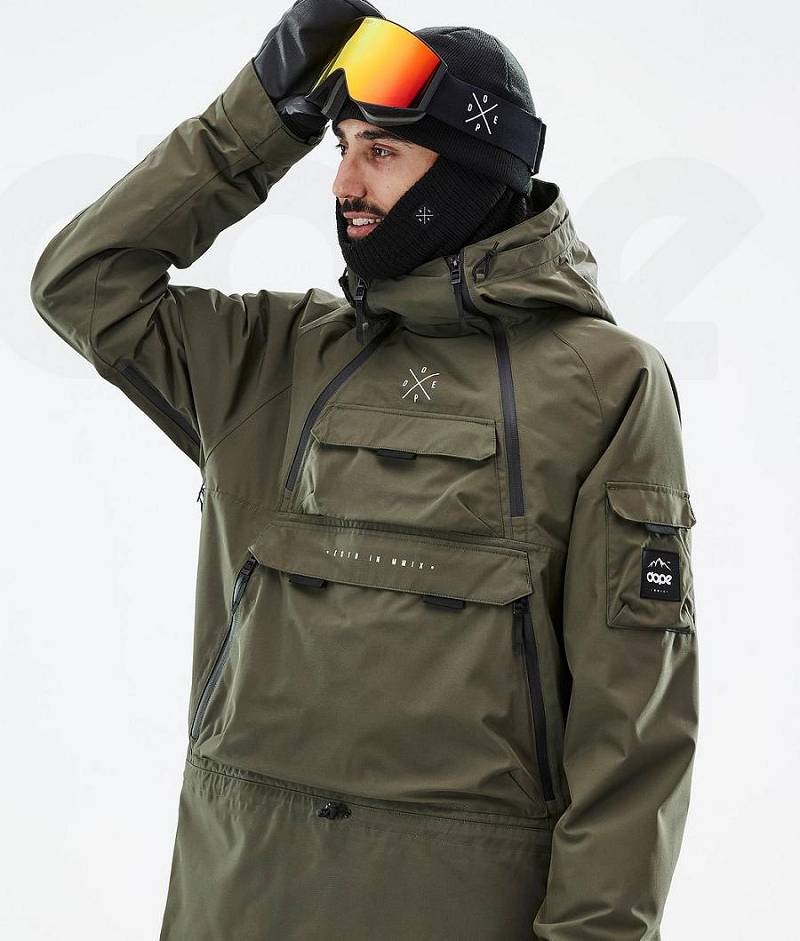 Olive Men's Dope Akin Snowboard Jackets | India_D2014