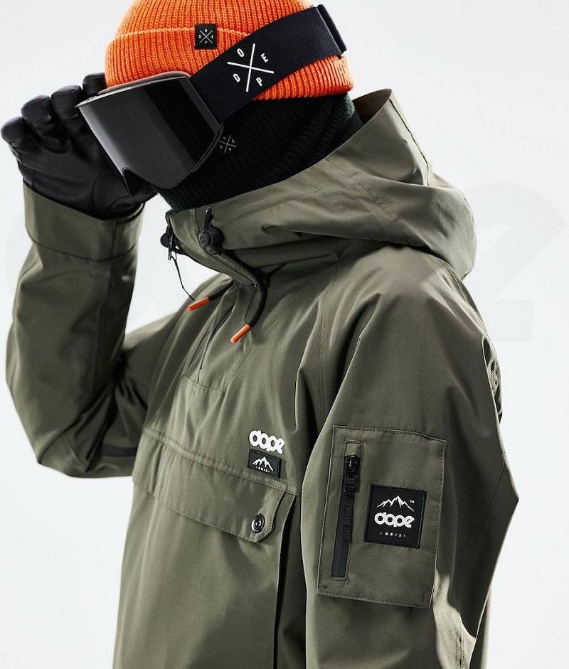 Olive Men's Dope Annok 2021 Snowboard Jackets | India_D2009