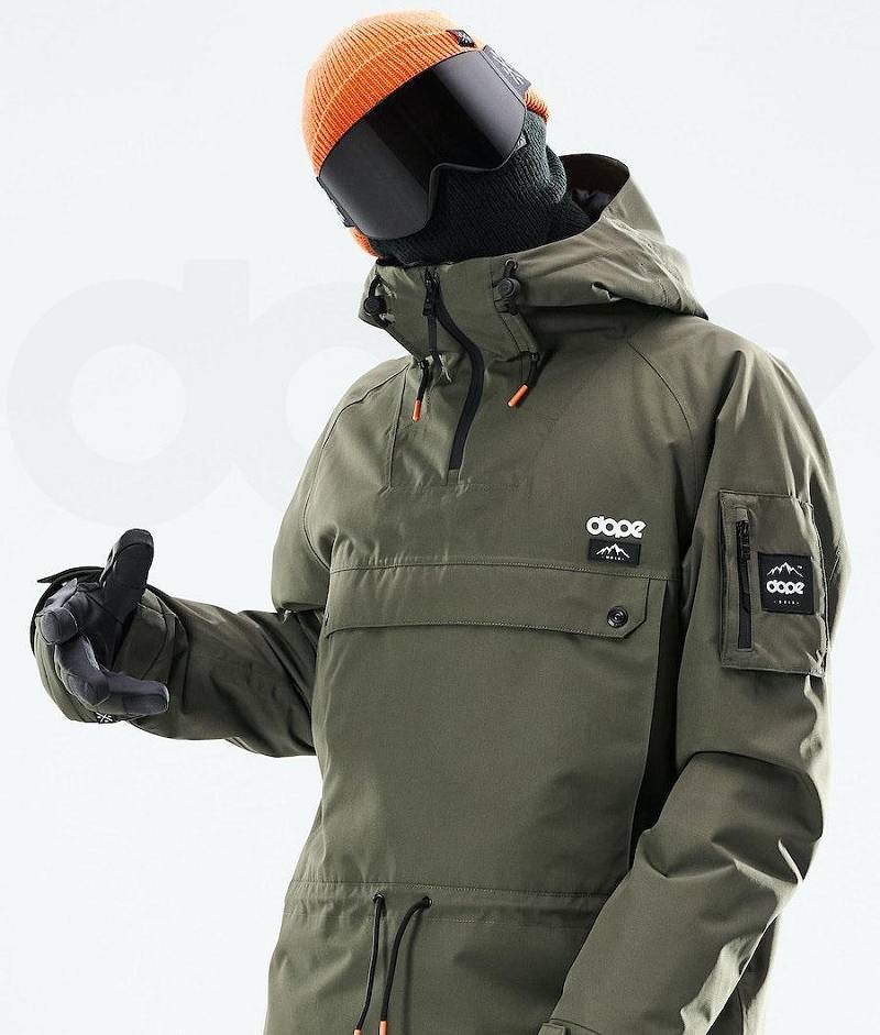 Olive Men's Dope Annok 2021 Snowboard Jackets | India_D2009