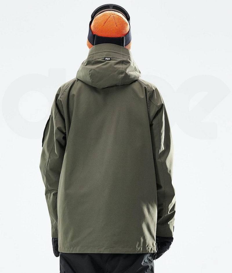 Olive Men's Dope Annok 2021 Snowboard Jackets | India_D2009