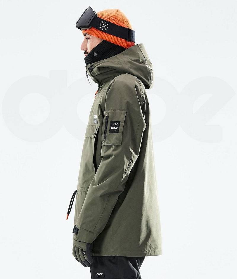 Olive Men's Dope Annok 2021 Snowboard Jackets | India_D2009