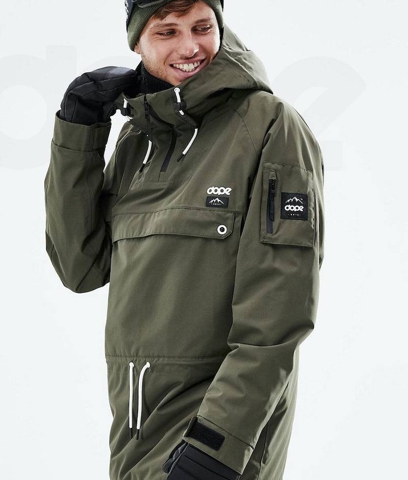 Olive Men's Dope Annok 2021 Snowboard Jackets | India_D1389