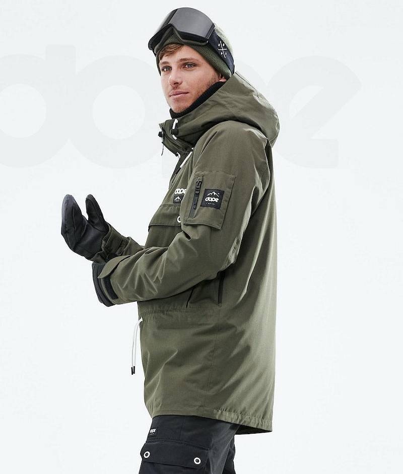 Olive Men's Dope Annok 2021 Snowboard Jackets | India_D1389