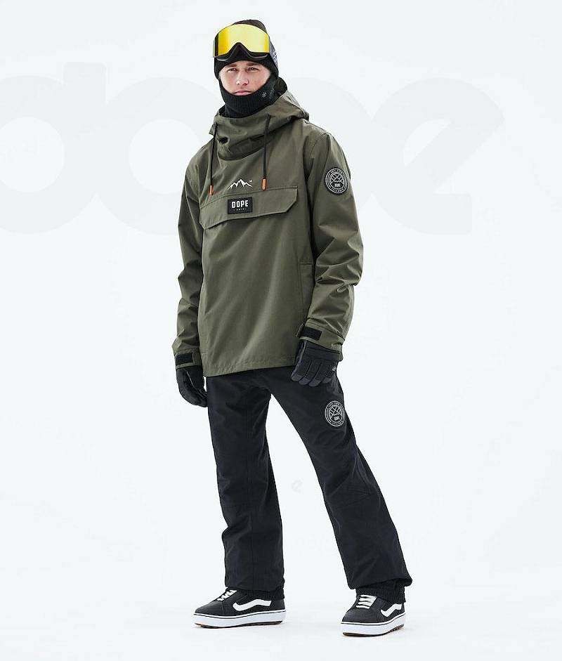 Olive Men's Dope Blizzard 2021 Snowboard Jackets | India_D1059