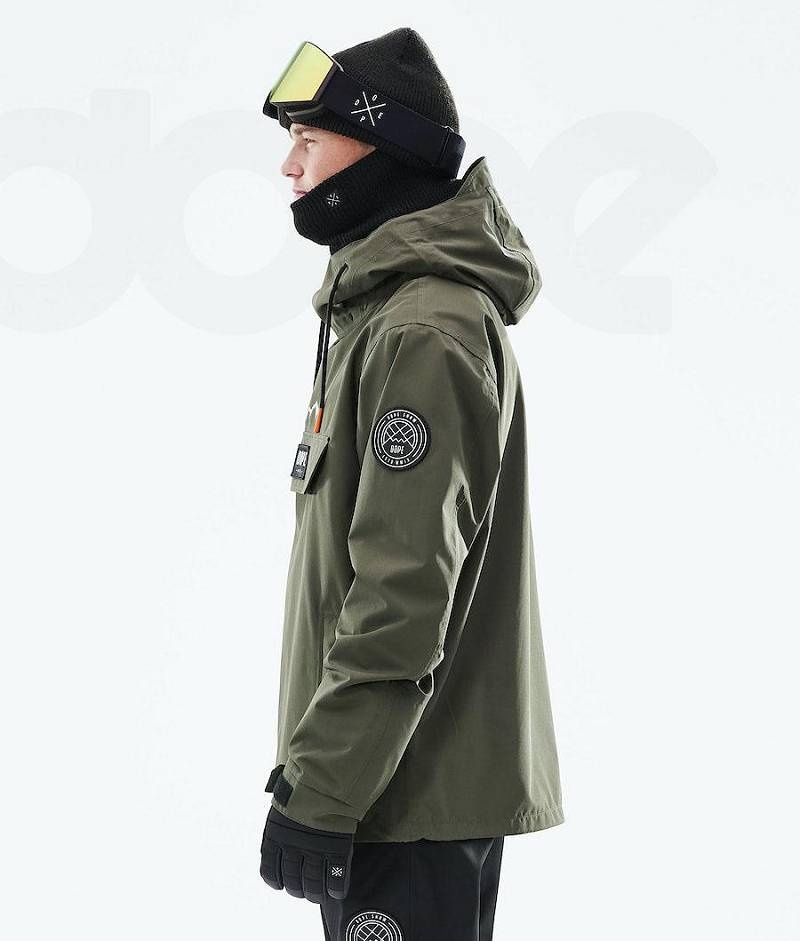 Olive Men's Dope Blizzard 2021 Snowboard Jackets | India_D1059