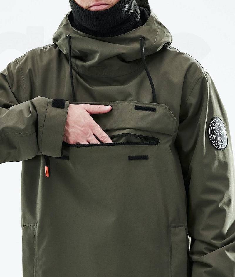 Olive Men's Dope Blizzard 2021 Snowboard Jackets | India_D1059