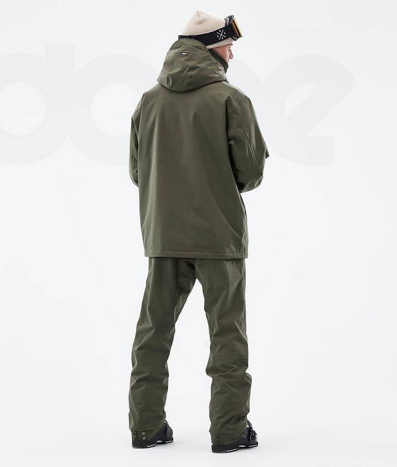 Olive Men's Dope Blizzard Ski Jackets | India_D1163