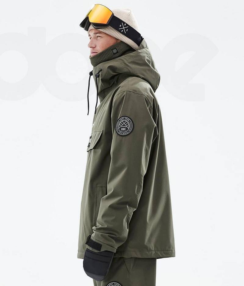 Olive Men's Dope Blizzard Ski Jackets | India_D1163