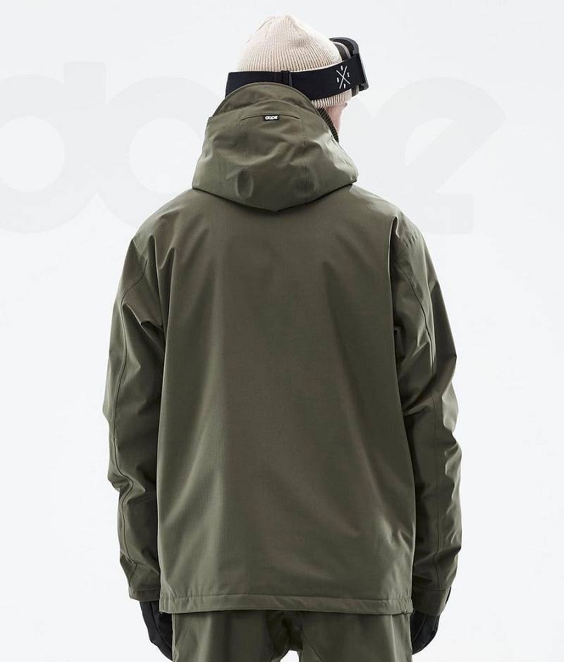 Olive Men's Dope Blizzard Ski Jackets | India_D1163