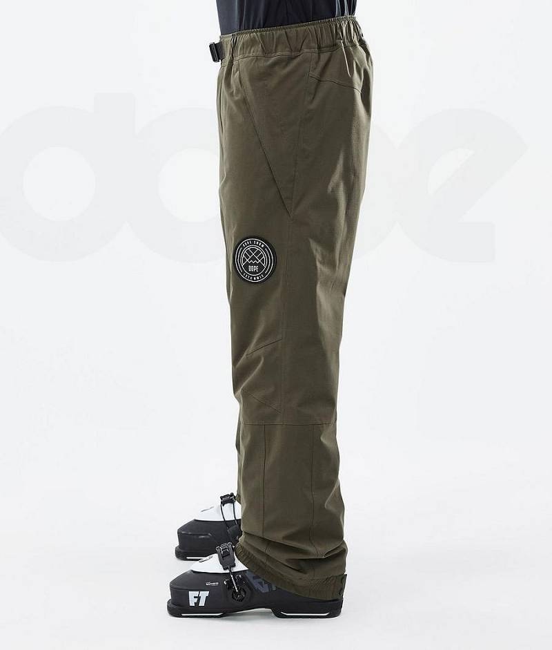 Olive Men's Dope Blizzard Ski Pants | India_D1136