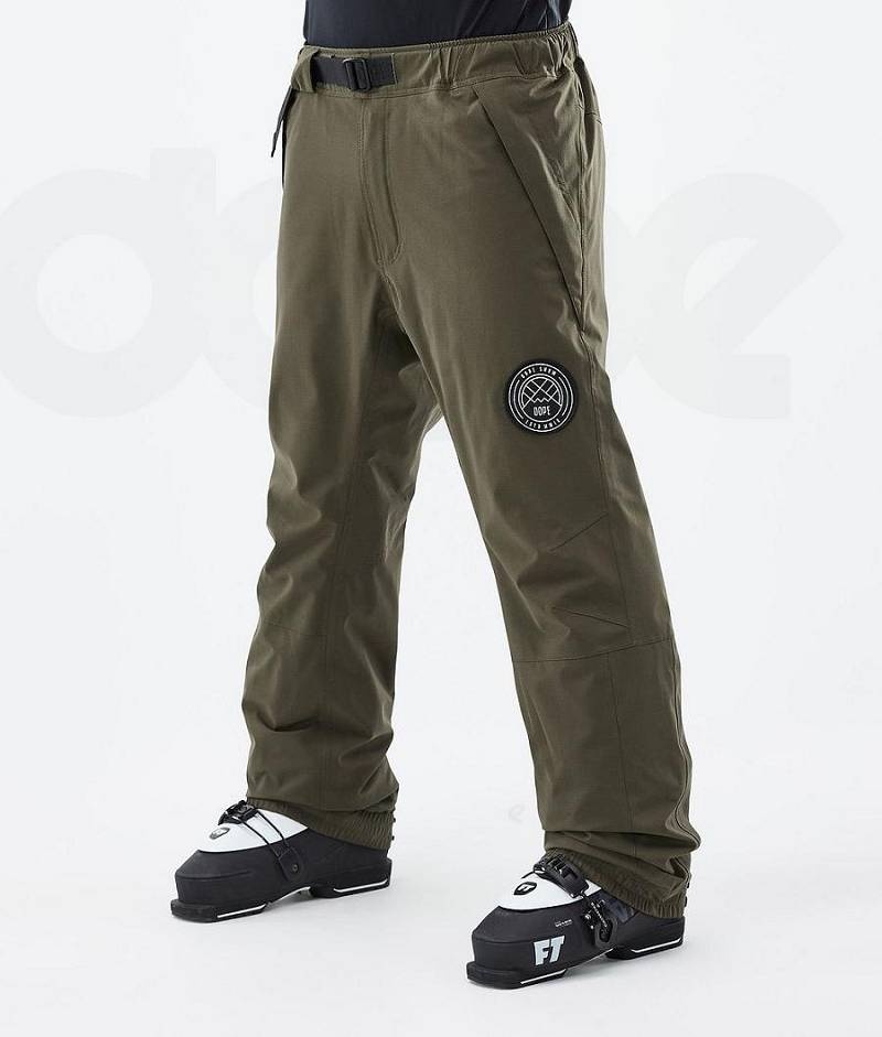 Olive Men\'s Dope Blizzard Ski Pants | India_D1136