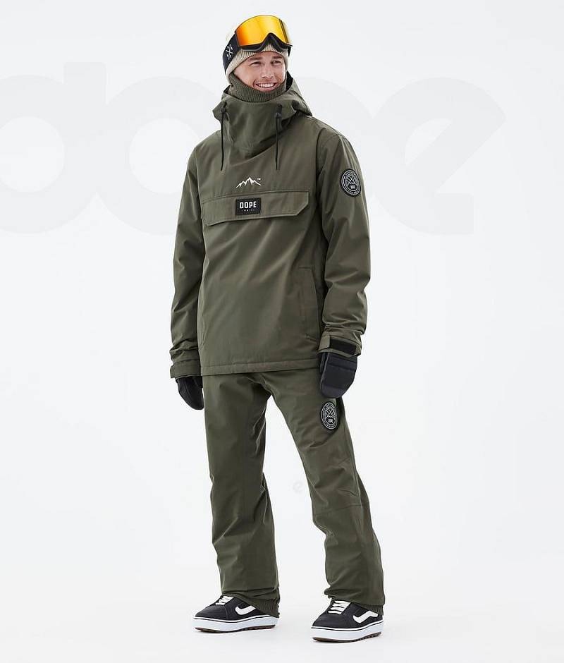 Olive Men's Dope Blizzard Snowboard Jackets | India_D1009