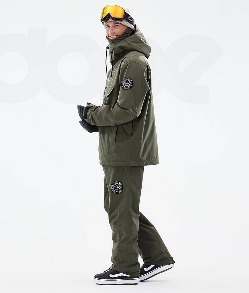 Olive Men's Dope Blizzard Snowboard Jackets | India_D1009