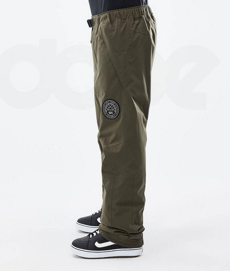 Olive Men's Dope Blizzard Snowboard Pants | India_D1178