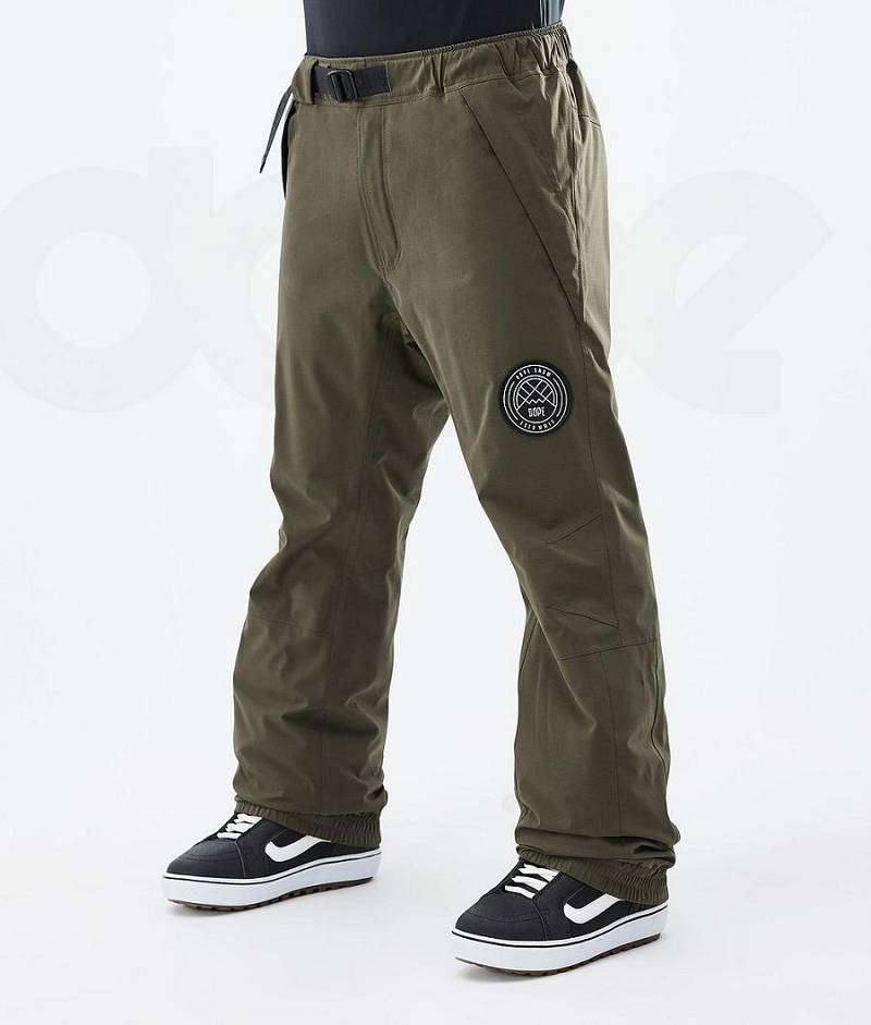 Olive Men\'s Dope Blizzard Snowboard Pants | India_D1178