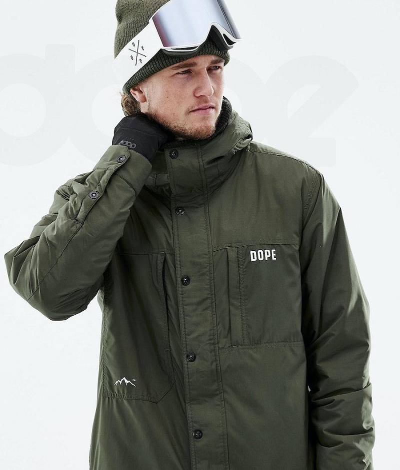 Olive Men's Dope Insulated Snowboard Jackets | India_D1512