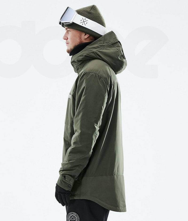 Olive Men's Dope Insulated Snowboard Jackets | India_D1512