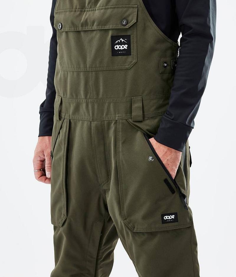 Olive Men's Dope Notorious B.I.B Snowboard Pants | India_D1879