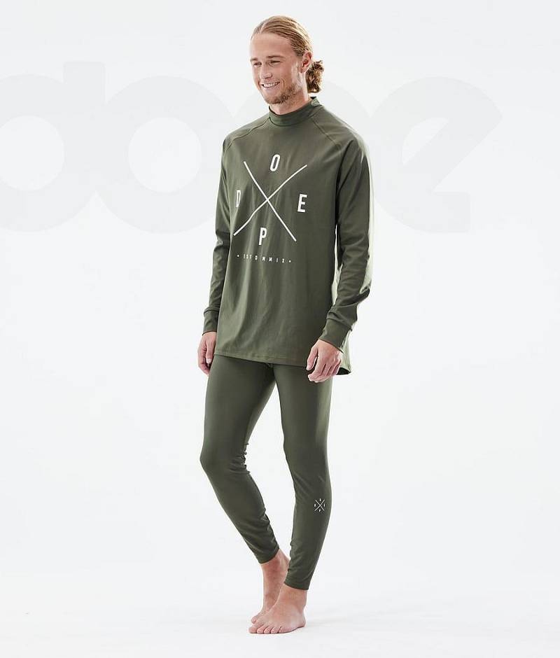 Olive Men's Dope Snuggle Base Layer Pants | India_D2153