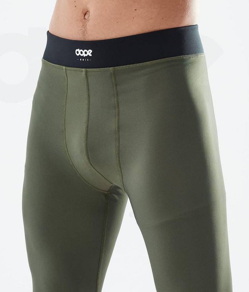 Olive Men's Dope Snuggle Base Layer Pants | India_D2153