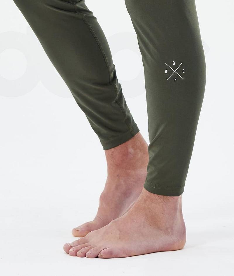 Olive Men's Dope Snuggle Base Layer Pants | India_D2153