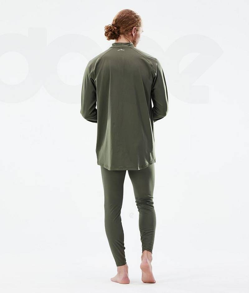 Olive Men's Dope Snuggle Base Layer Tops | India_D1862