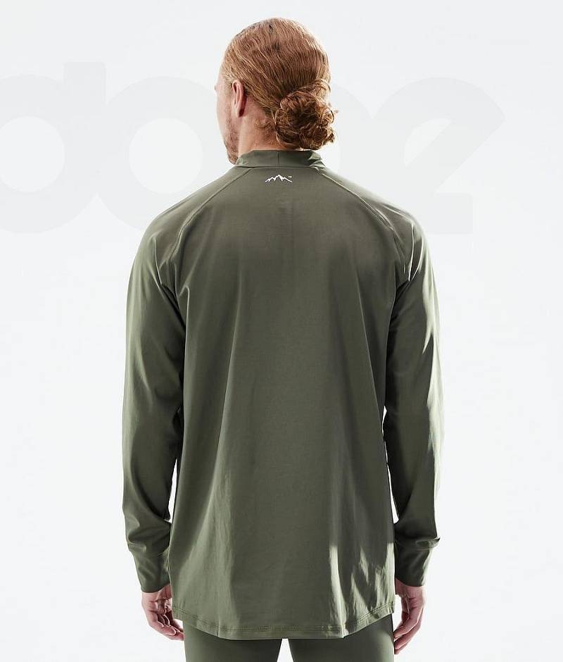 Olive Men's Dope Snuggle Base Layer Tops | India_D1862