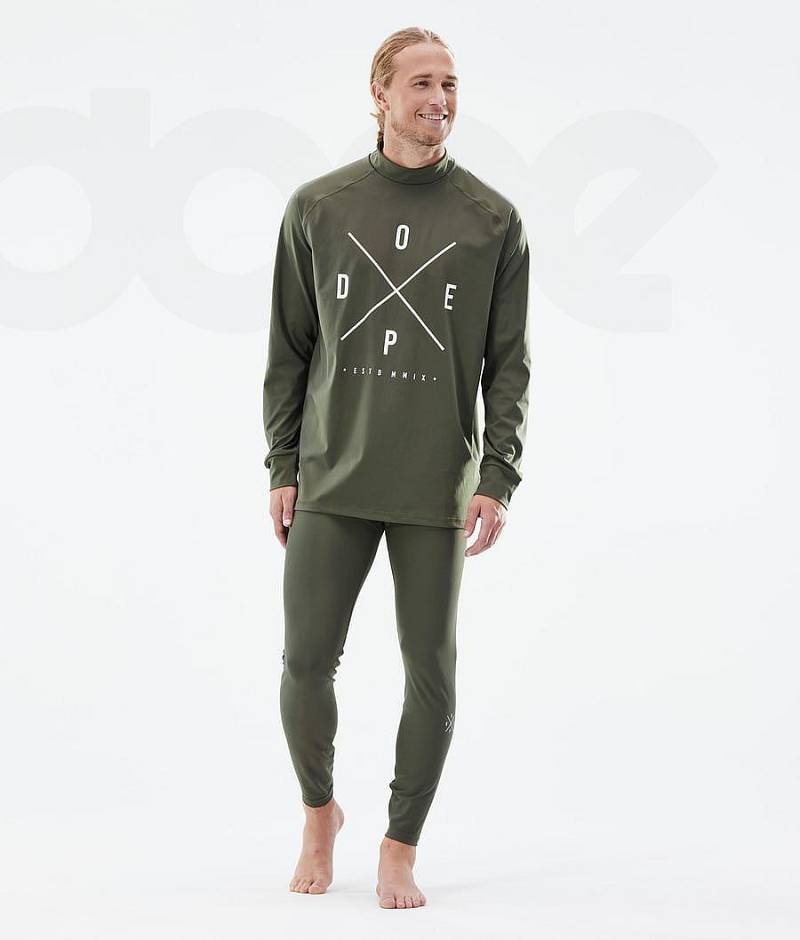 Olive Men's Dope Snuggle Base Layer Tops | India_D1862