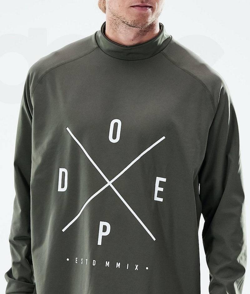 Olive Men's Dope Snuggle Base Layer Tops | India_D1254