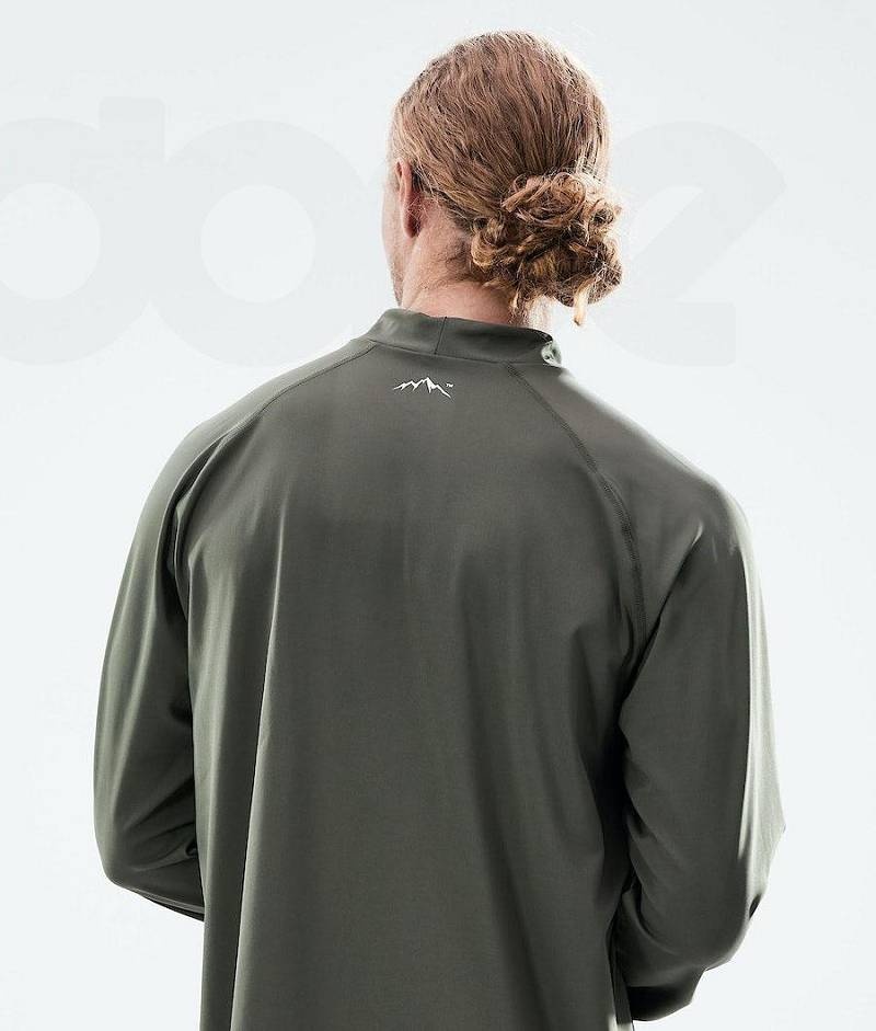 Olive Men's Dope Snuggle Base Layer Tops | India_D1254